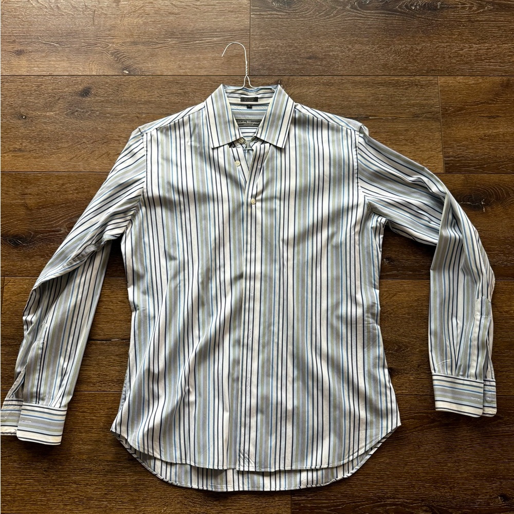 salvatore ferragamo men’s button up shirt